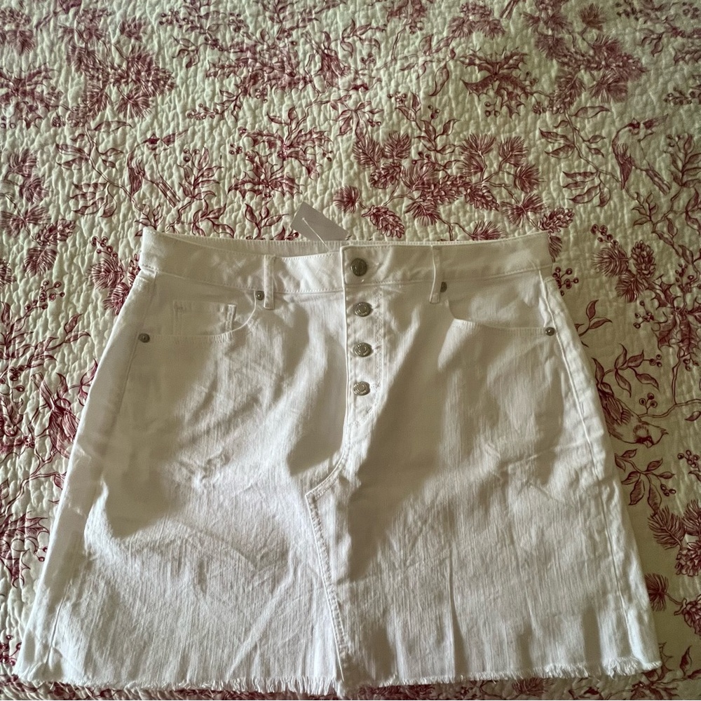 NWT Loft Frayed Denim Skirt